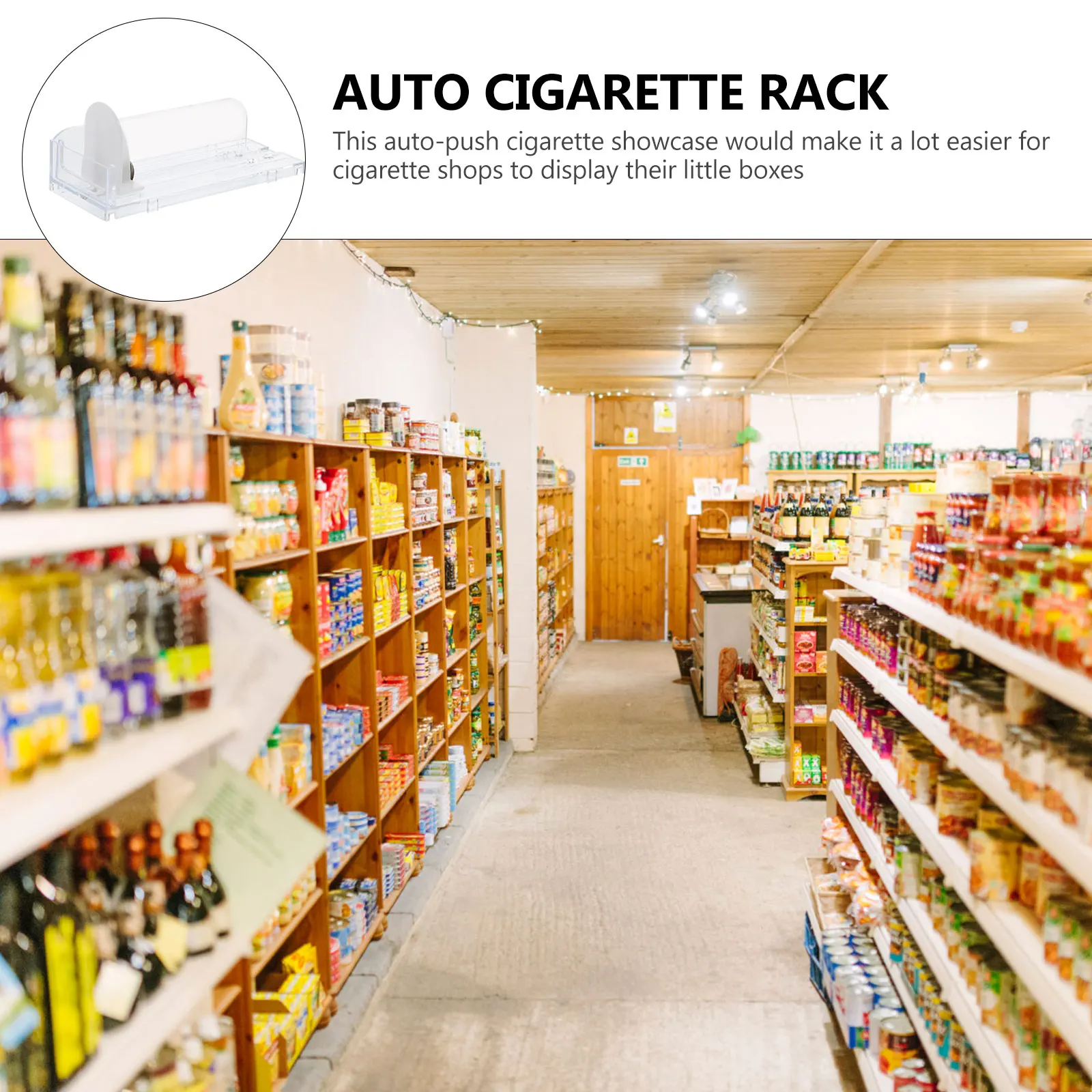 

2pcs Automatic Display Case Transparent Auto-Push Cigarette Showcase Durable Cigarette Display Rack For Supermarket Home Daily