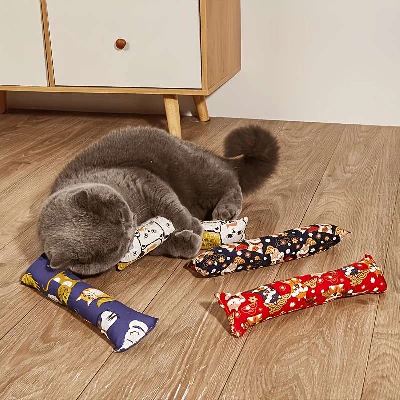 Interaktives Katzen-Kauspielzeugkissen – Plüsch-Kratzpad mit Kratzbaum, bissfest und verschleißfest, süßes Kätzchen mit Herz- und Pfotenmustern, bezauberndes Anime-Charakter-Design, geeignet für