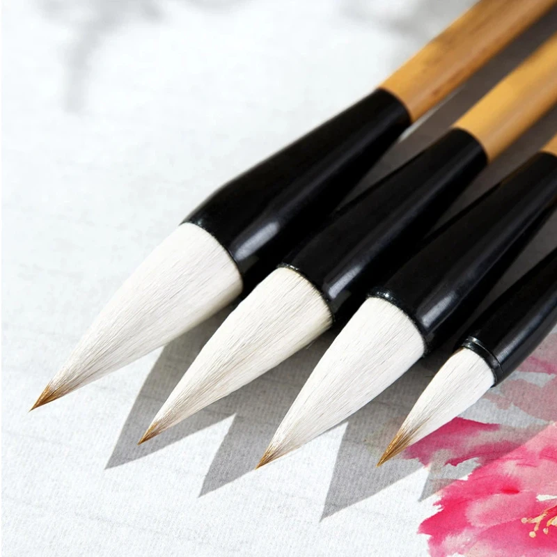 Chinese Calligraphy Brush Mixed Hair Peony Painting Brush Lotus Leaf Peony Lotus Flower Brush Official Script Calligraphy Brush