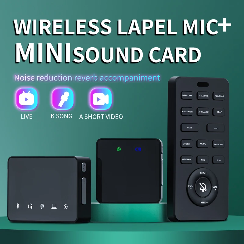 

NULIER Wireless Lavalier Microphone Build-in Sound Card for Mobile Phone Noise Reduction Outdoor Interview Vlog Lecture