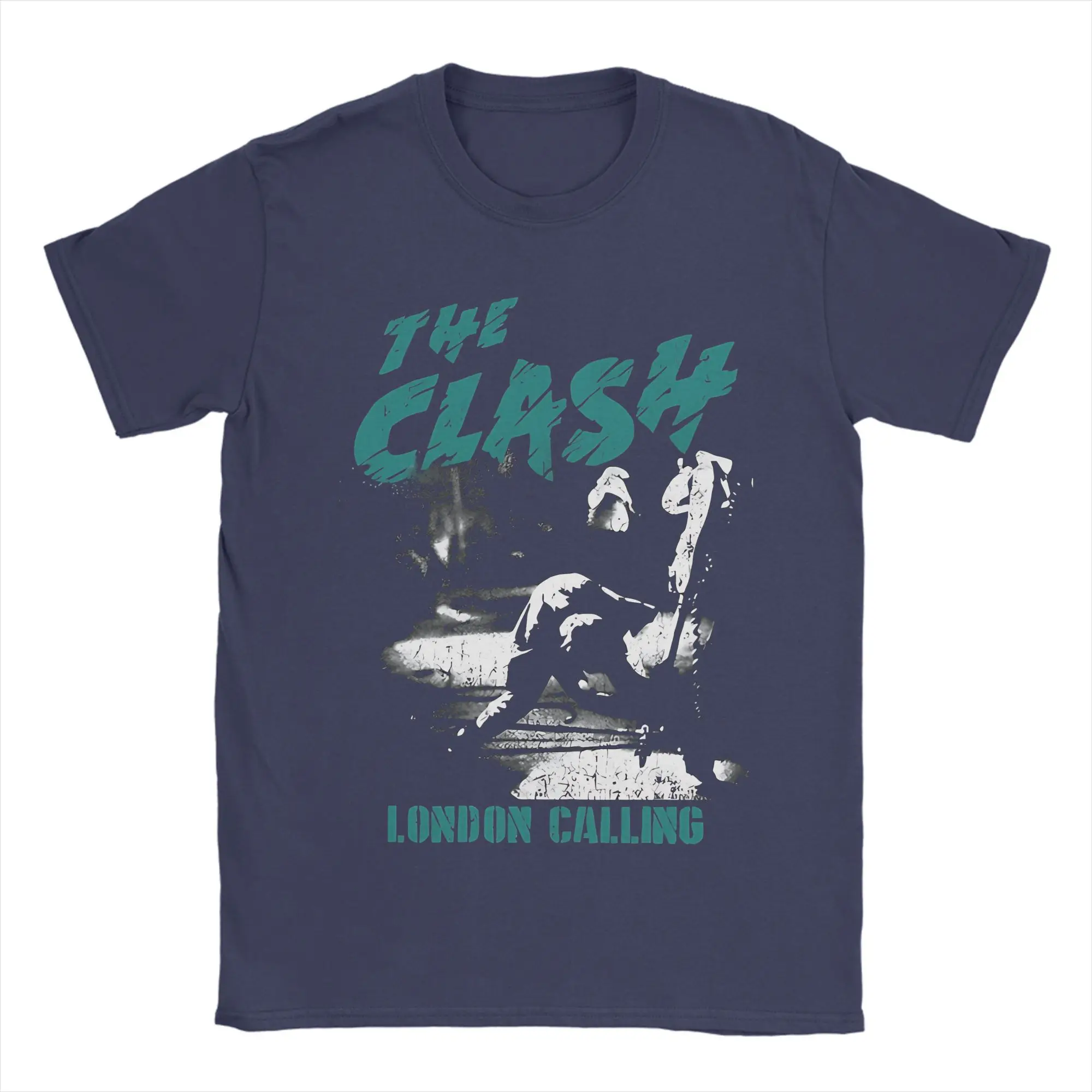 تي شيرت The Clash London Calling للرجال والنساء تي شيرت عتيق برقبة دائرية تي شيرت بأكمام قصيرة