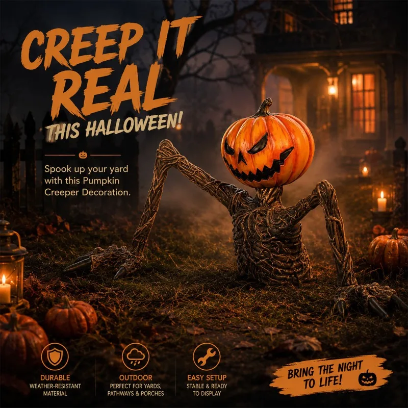 Halloween Giant Pumpkin Groundbreaker, Breaking Ground Skull Prop LED Eyes Poseable Arms Outdoor Lawn Garden Graveyard Decor