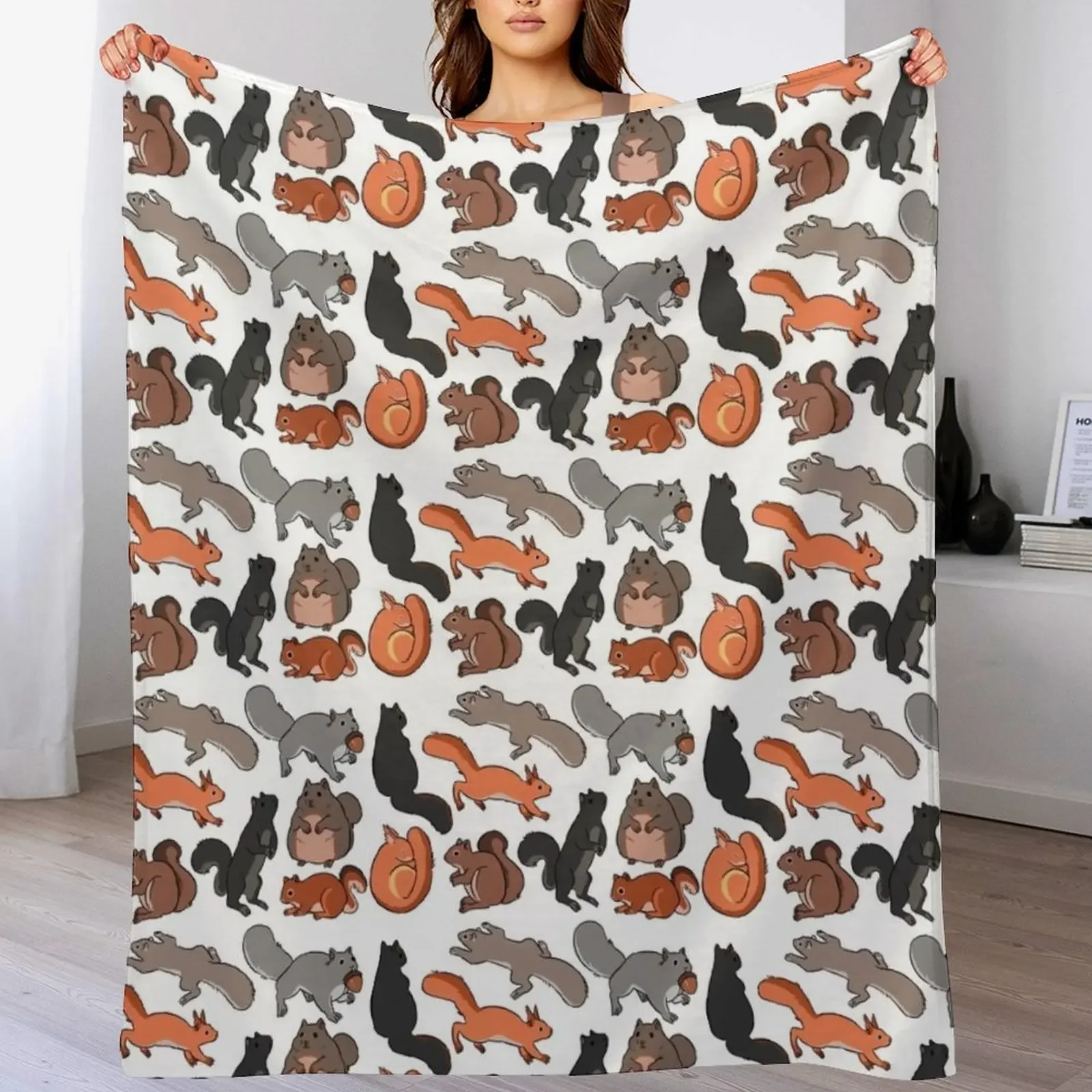 

squirrels Throw Blanket Flannels Hair heavy to sleep Blankets