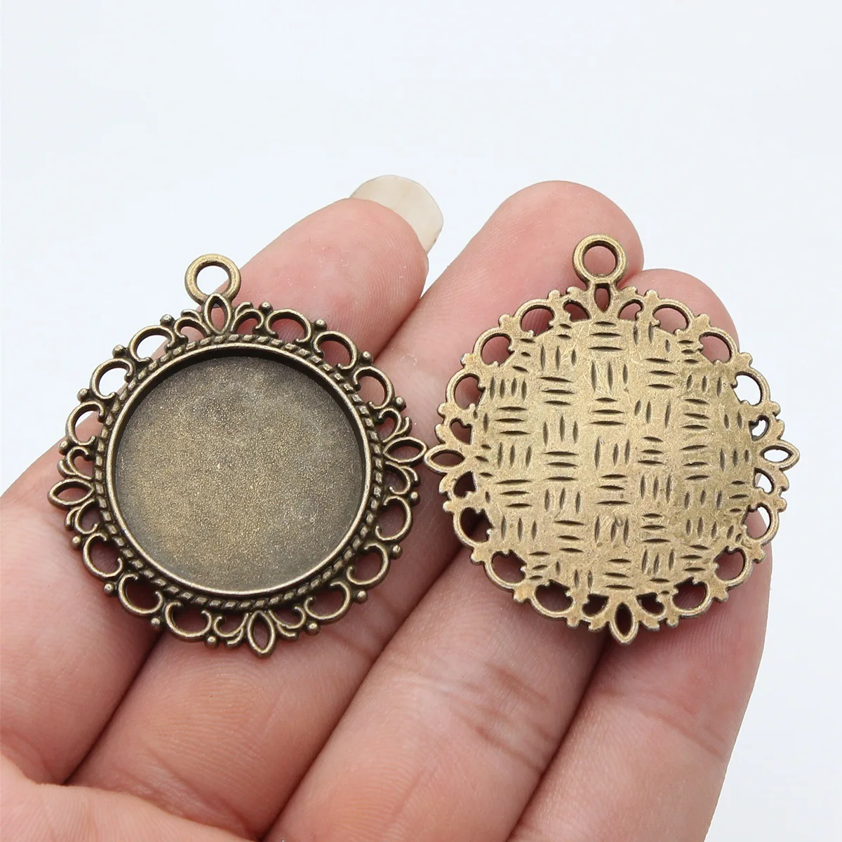 Jewelry Zinc Alloy Viking Symbol Round Cameo Cabochon Base For Handmade Craft Bracelet Necklace