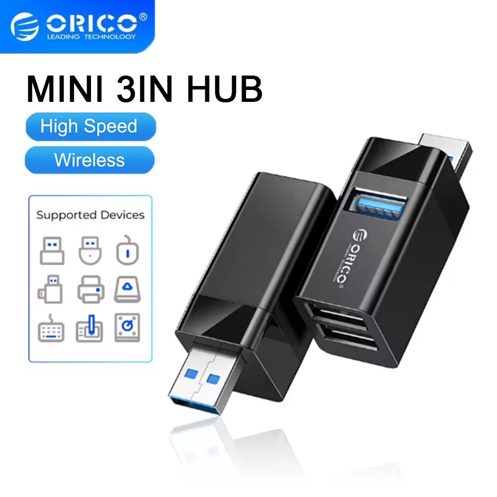 

ORICO 3-Port USB 3.0 Hub Splitter for Laptop PC Multi-Port Extender with Data Transfer and Charging Notebook Computer Accessorie