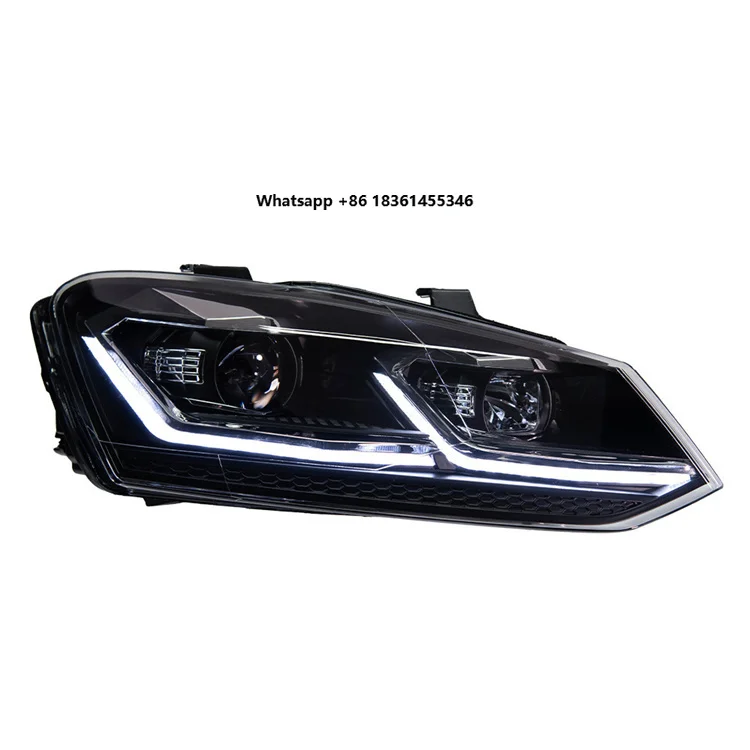 

for 2011-2018 Polo Headlight Assembly Modified LED Lens Headlight Dual L Daytime Running Light Turn Signal