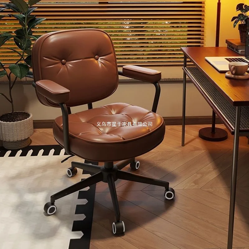 HYS computer office chair  home comfort sedentary study desk girls bedroom light luxury makeup chair learning swivel chair