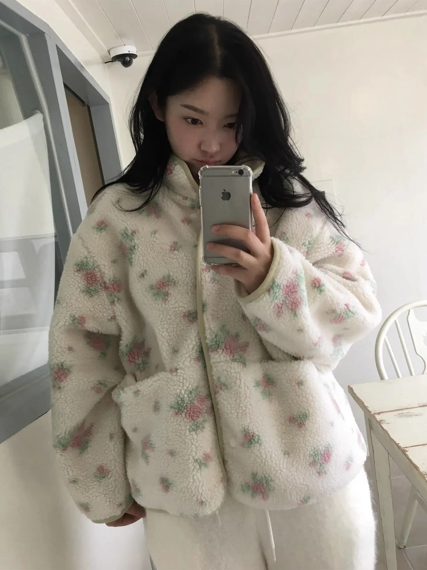 

Country Sle Color Blo, хлопковая куртка с цветочным принтом из меха ягненка, женская зимняя новая двусторонняя одежда, универсальная хлопковая одежда