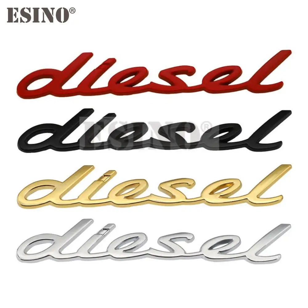 Car Styling 3D Diesel Metal Chrome stop cynkowy Logo symbol przypinka samochodowa ciało bagażnik Fender Adhensive godło akcesorium samochodowe