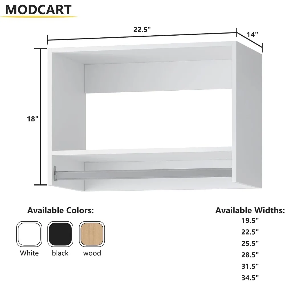 وحدة خزانة معلقة طويلة، نظام خزانة معياري، منظم نظام خزانة خشبي مع مساحة تخزين للمشي في الخزانات، رف ملابس Wa