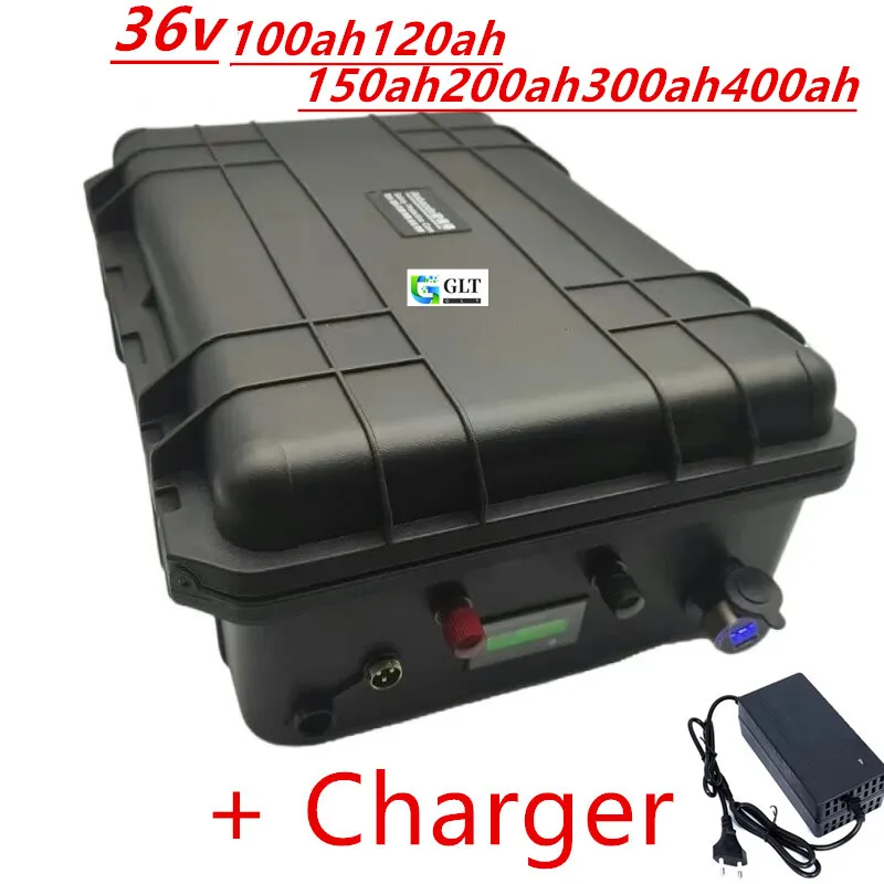 36V 200Ah 150Ah LiFePO4 36V 120Ah 100Ah LiFePO4 Lithium Battery Bluetooth APP BMS for 4000W Go Cart Bike Scooter Boat +10A Charg
