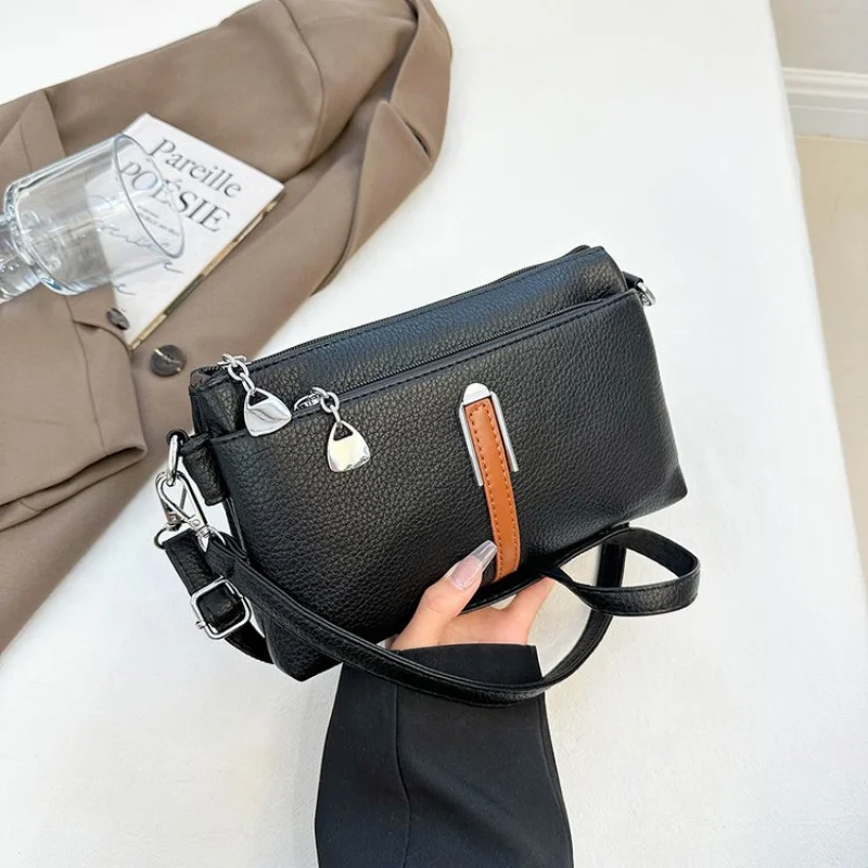 

Дизайнерская кожаная сумка через плечо для женщин, шикарная большая сумка в популярном классическом элегантном стиле от люксового бренда, женская мода