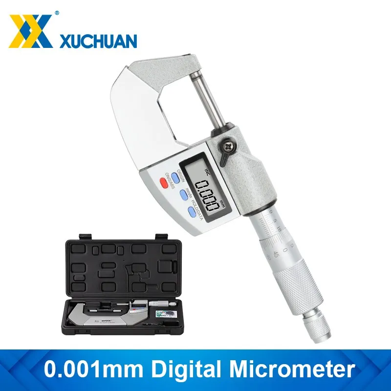 

Outside Digital Micrometer IP65 0.001mm 0-25/50/75/100mm Water/Oil Proof Electronic Gauge Measure Caliper Micrometer