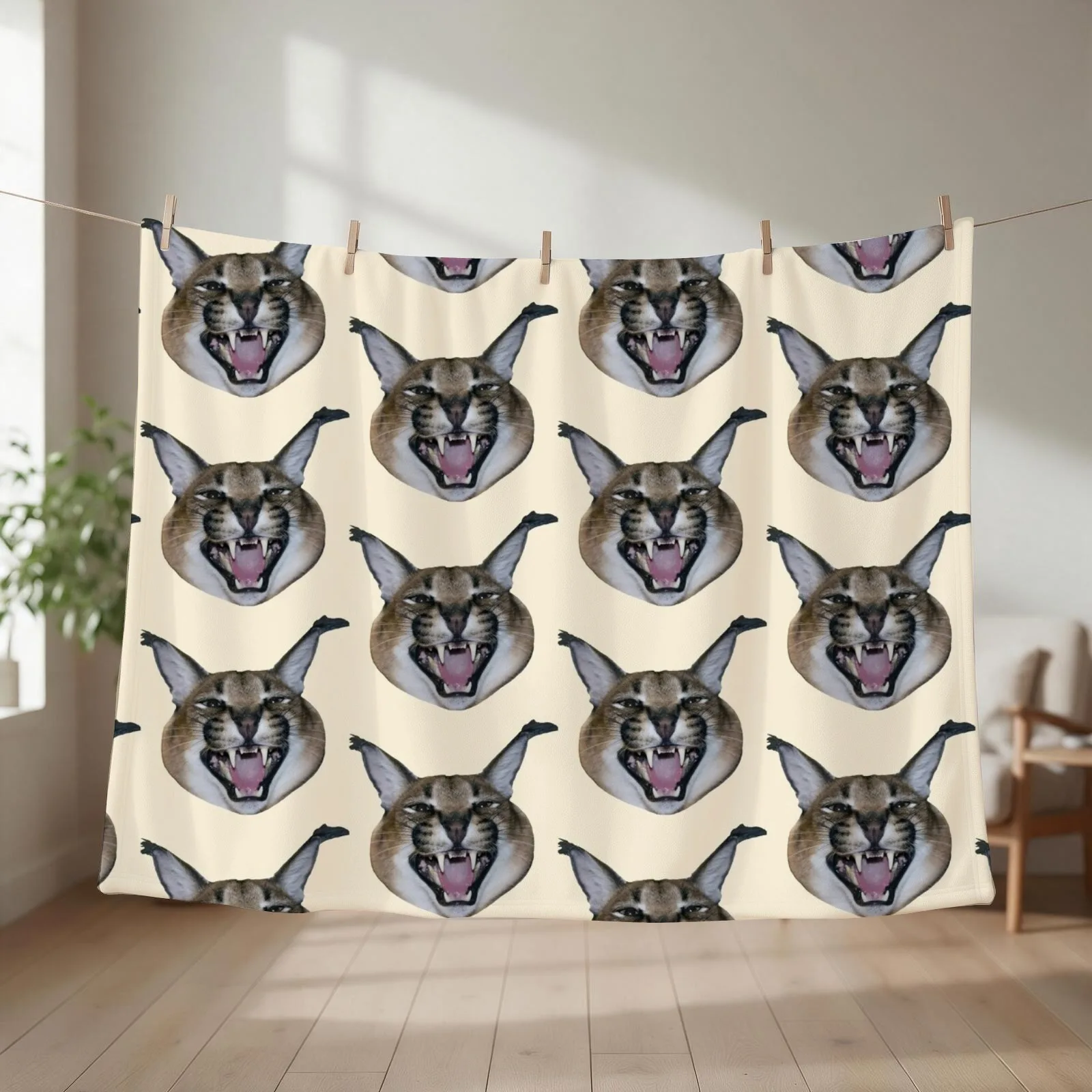 Big Floppa angry Throw Blanket Bed Fashionable Warm heavy to sleep Blankets For Baby Blankets
