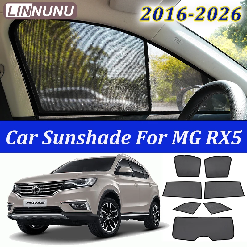 

LINNUNU Magnetic Car Sunshade For SAIC MG RX5 eRX5 Side Window Mesh Sunscreen Curtain Interior Privacy UV Protection accessories
