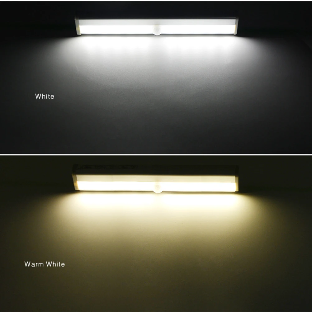 

2 PCS Wireless 10-LED Nightlights Motion LED Night Lights Magnetic Strip Stick-on Closet Sensing Lamps (Silver with White Light)