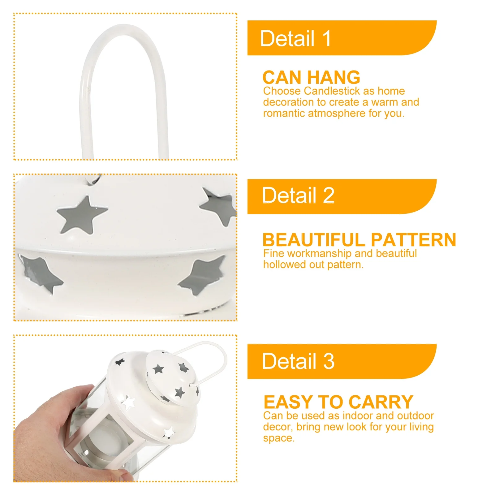 

1Pcs Star Shaped Holder Premium Glass Iron Material Romantic Home Decor Tabletop Candlestick for Indoor Outdoor Use