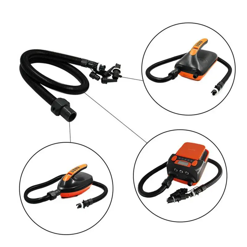 SUPs Air Pump Hose Nozzles Kit For Stand Up Paddle Board High Pressure Pump 10cm Soft Inflation Tube With 6 Nozzles