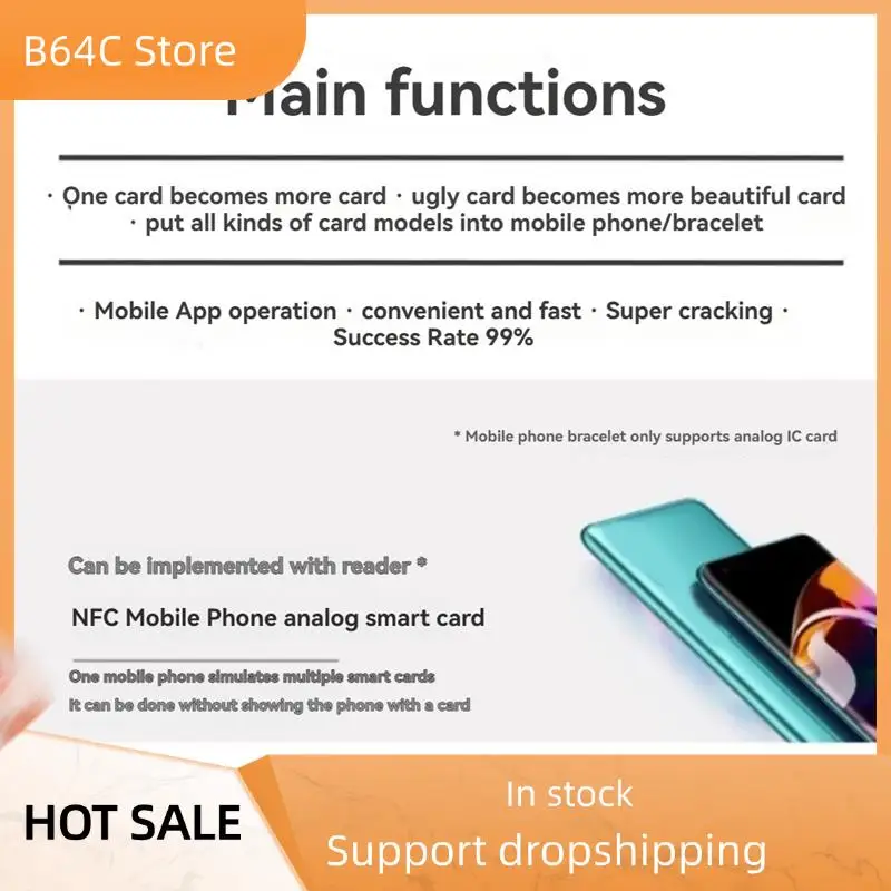 

B64C RFID Chameleon Smart Chip Reader ISO14443 Key Detection EM125KHZ IC 13.56Mhz Badge Decode Compliant To NFC Tool For RFID Sy
