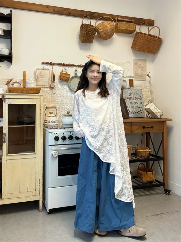 Robe femmes à manches longues Vintage mince voir à travers Robe coréenne Femme 2025 robes De Mujer ample Simple robes d'été irrégulières