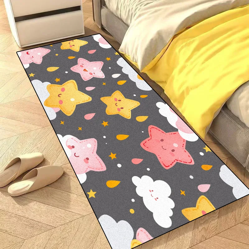 Cute Cartoon Carpet Children's Bedroom Decoration Soft Rug Washable Lounge Study Rug Non-Slip Balcony Kitchen Washroom Floor Mat