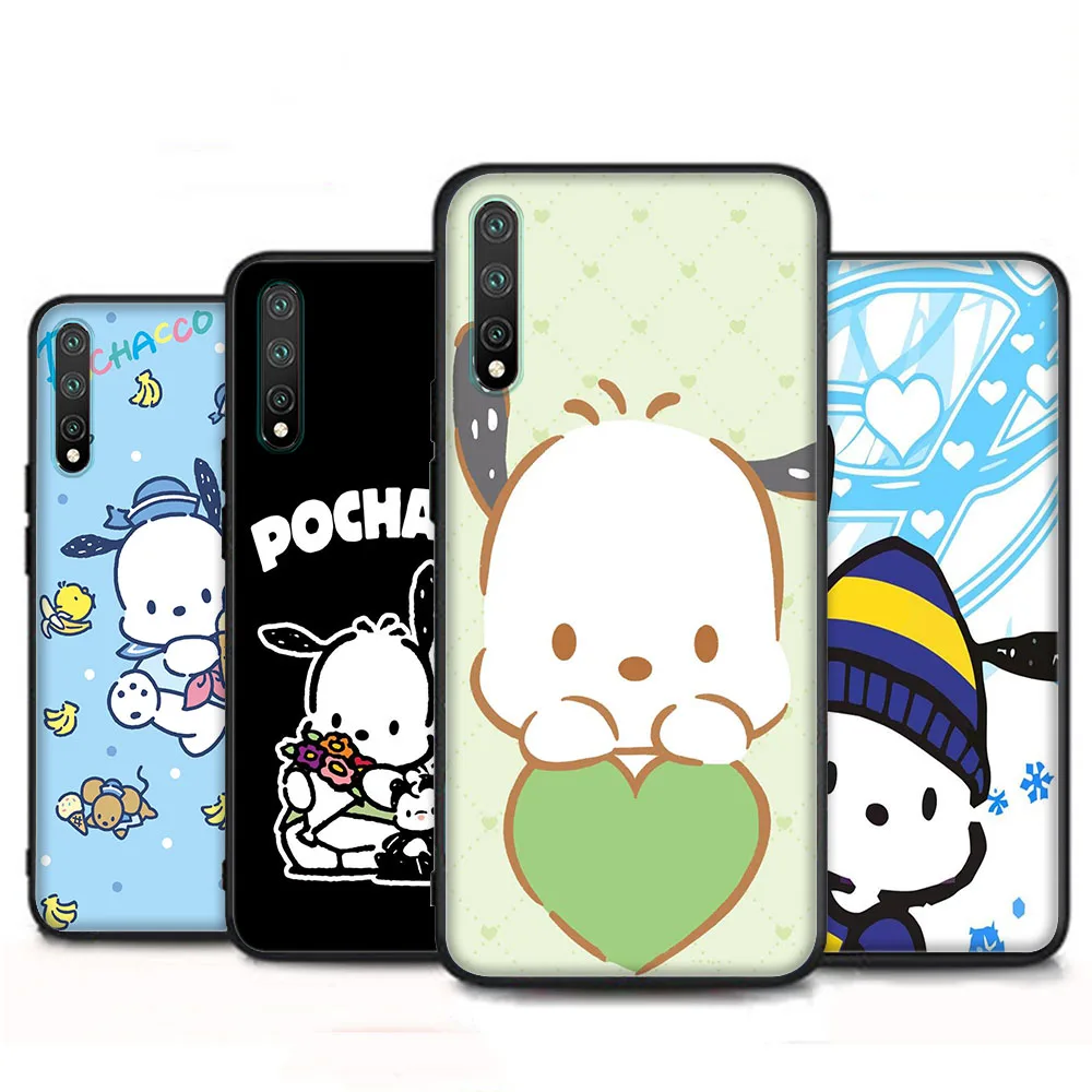 Pochacco Cover for Samsung S24 FE S21 Ultra S23 S22 Plus Black Phone Case