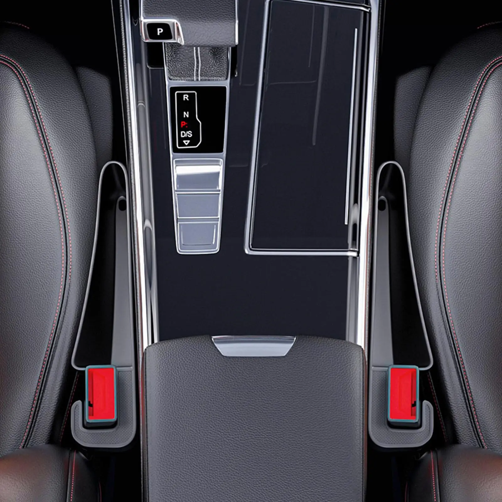 Upgrade Short Car Seat Gap Filler Seat Gap Organizer Box with Phone Charging Cable Hole Auto Gap Filler Seat Crevice Storage Box