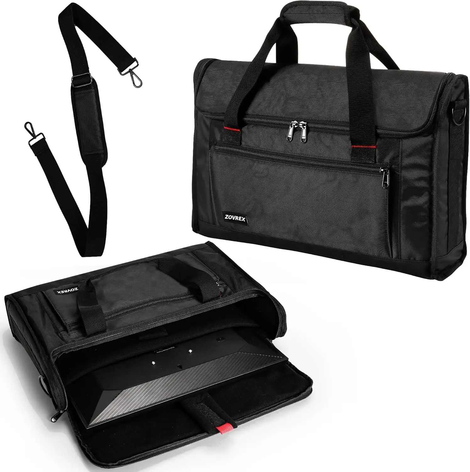 

Travel Case for 15.6-17.3" Portable Monitors – Holds 2, Padded Shoulder Strap, Luggage Sleeve