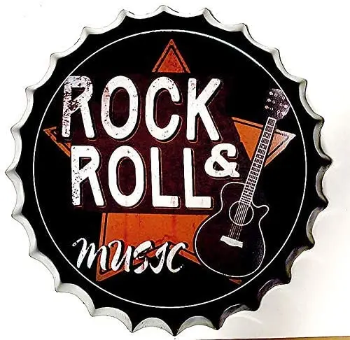 

Modern Vintage Metal Tin Signs Bottle Cap Rock Roll Music ! Wall Plaque Poster Cafe Bar Pub Beer Club Wall Home