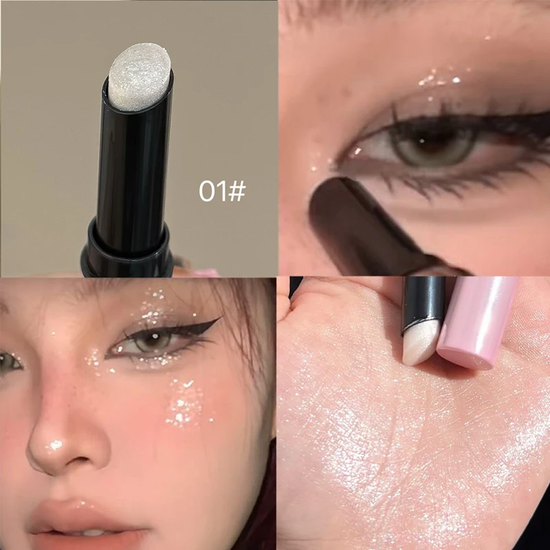 Textmarker, Aufhellung, Seidenraupenstift, Perlglanz, matt, Burst-Lidschattenstift, Make-up, Augen-Make-up, langlebiger Perlglanzstab