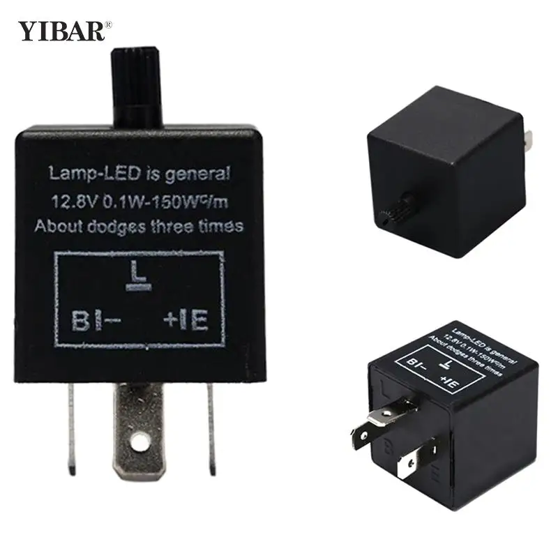 LED Flasher 12V Adjustable Frequency LED CF14 3 Pin Adjust 12V LED Flasher Relay Car Turn Signal Indicator Blinker Light