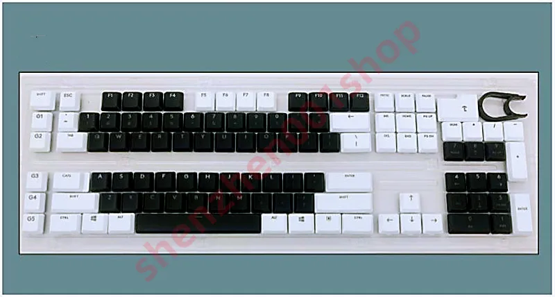 A full set 109pcs + 2pcs KeyCaps for Logitech G813 G913 G815 G915 US UK Version white and black color match each other