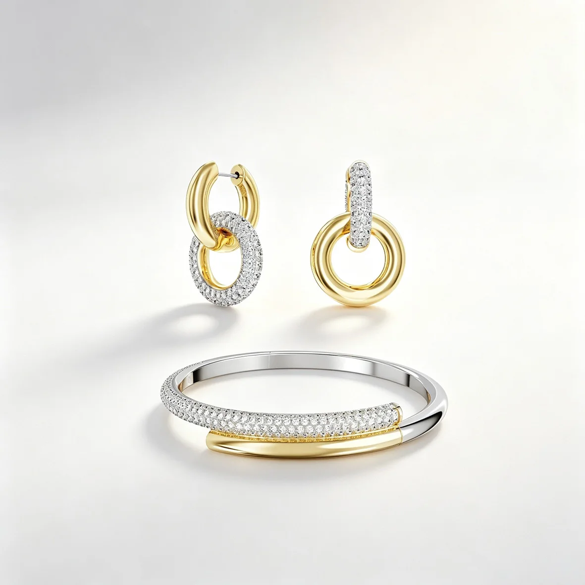 Women's Minimalist Double Ring Zircon Jewelry Set