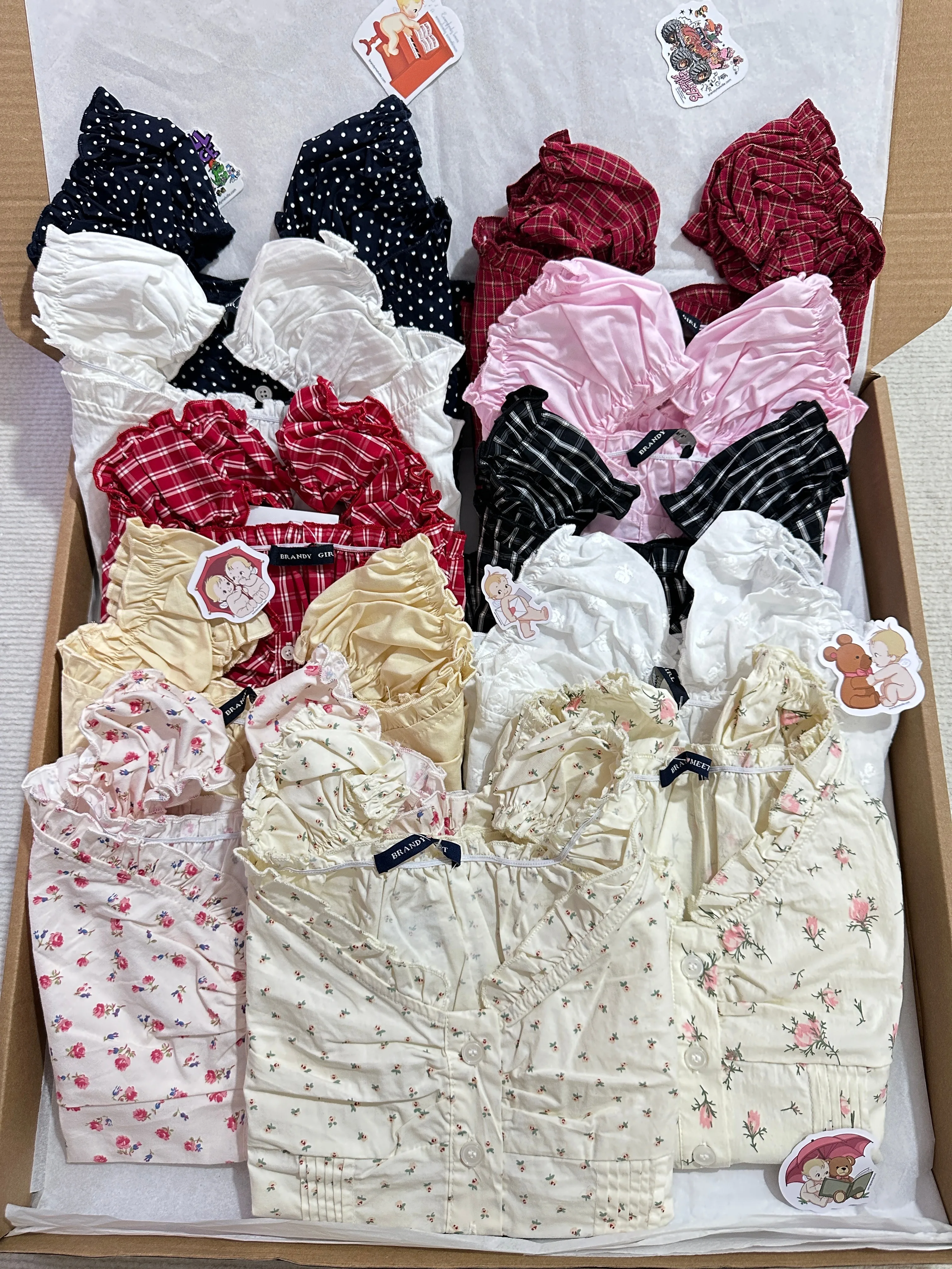 Floral Print T-shirt Blouse Women Ruffle V Neck Folds Single Breasted Tee Shirts Summer Sweet Vintage Puff Sleeve Slim Shirt Y2K