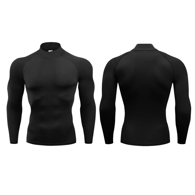 Men Running T-shirts Compression Long Sleeve Sport Shirts Fitness Tight Training Jogging Tees Gym Sportswear Quick Dry Rashgard