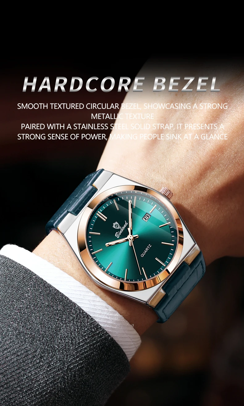 BINBOND Luxus Quarz-Armbanduhren Leuchtend Wasserdicht Automatisches Datum Herrenuhren Business Sport Mode Casual Reloj Lederuhr – Detail 14