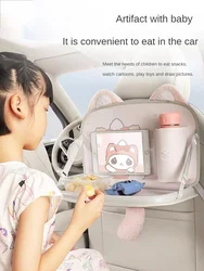 Car Back Seat Fokdable Table Board For Children Rear Dining Phone Water Cup Organizer Learning Chair Backseat Working Table