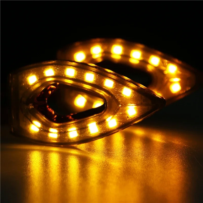 1 Pair Motorcycle Turn Signal Indicator Light Universal Motorbike Flasher 12 LED Waterproof Amber Light Tail Light Custom