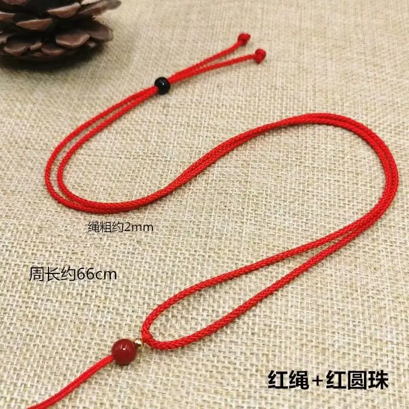 Pendant Rope Adjustable Thin Rope Pendant Lanyard Jade Rope Hand Woven Crystal Pendant Cinnabar Jewelry