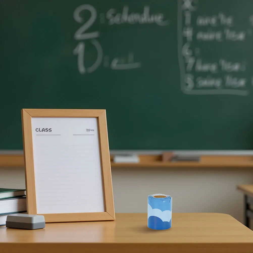 

21M Blue Border Trim Self-Adhesive Bulletin Board Decorative Strips For Classroom Blackboard Wall 7.5Cm Roll Reusable