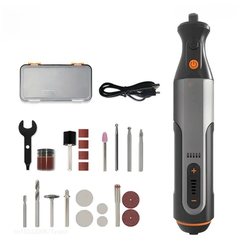 

Rotary Tool Cordless Mini Drill Engraving Grinding Polishing Machine USB Charger Variable Speed Power Tools Set