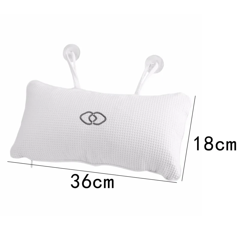 Comfort Neck Back Anti-slip Bathtub Pillow Spa Bath Bathtub Cushion Soft Headrest Massage Suction Cup Hot Tub Pillow Accessory