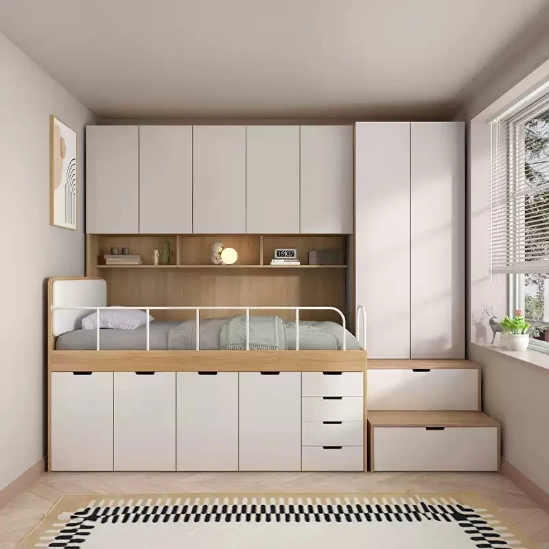 

Customizable small apartment children's half-height bed bedroom storage tatami bed