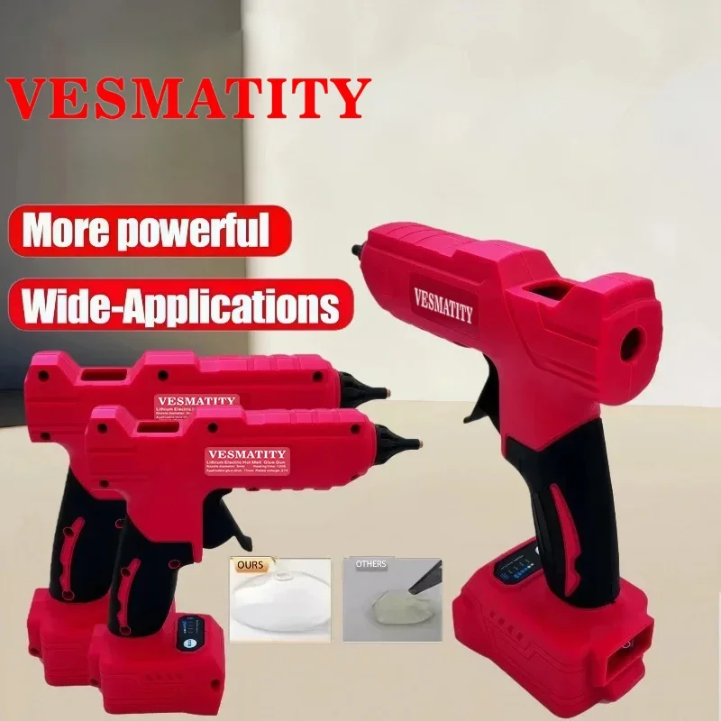 VES Cordless Electric Hot Glue Gun Repair DIY Tool Hot Melt Welding Anti-scald Nozzle For Milwaukee 18V 20V Battery Pin