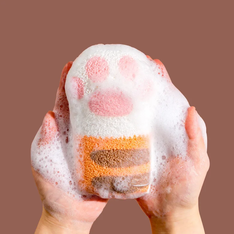 

Cat Claw Bath Towel for Children, Cotton, Bathroom, Baby Bath Ball, Hair Wash, Sponge, Rubbing, Wipe