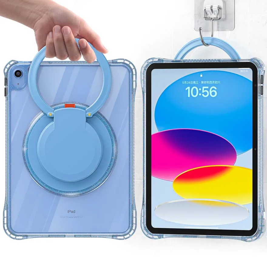 For iPad 10 2022 Case TPU+PC Cover 360 Degree Rotating Bracket with Four Corner Anti Drop Protective shell For iPad 10.2