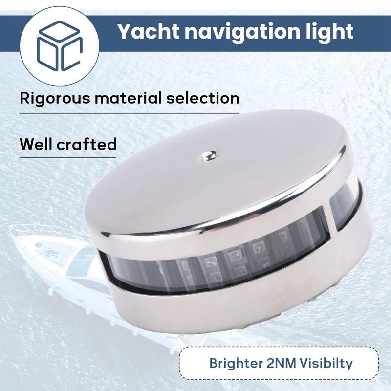 

B0a-tBoat Light Bi-Color Bow Light LED Navigation Lights Red & Green Stainless Steel for Marine Boat Pontoon