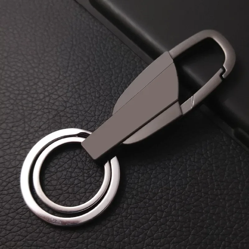 

Custom LOGO Double Ring Metal Alloy Zinc Keychain Blank Laser Engrave Car Name Keyring Pendant Personalized Key Chains