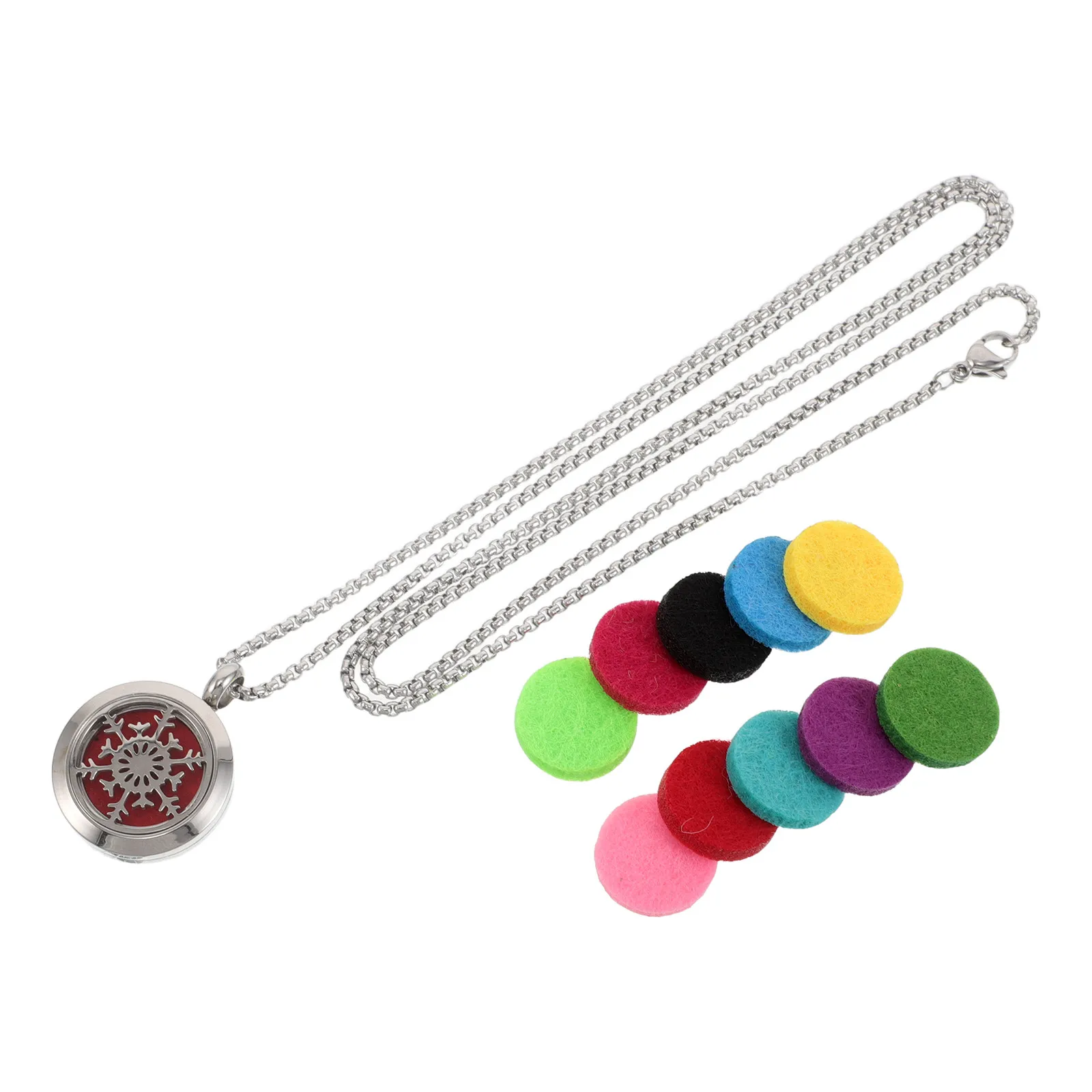 

Aromatherapy Oil Pendant Diffuser Hollow Snowflake Necklace Essential Oil Locket Jewelry Portable Wearable Diffuser for Women