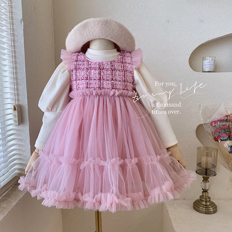 Girls Princess Dress Autumn Korean Version Children Clothes Suit Little Girls Fashion Dress Two-piece Fashion Clothes Suit